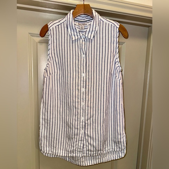 Tommy Bahama Coastalina Cabana Stripe Sleeveless Shirt size S - Picture 2 of 14